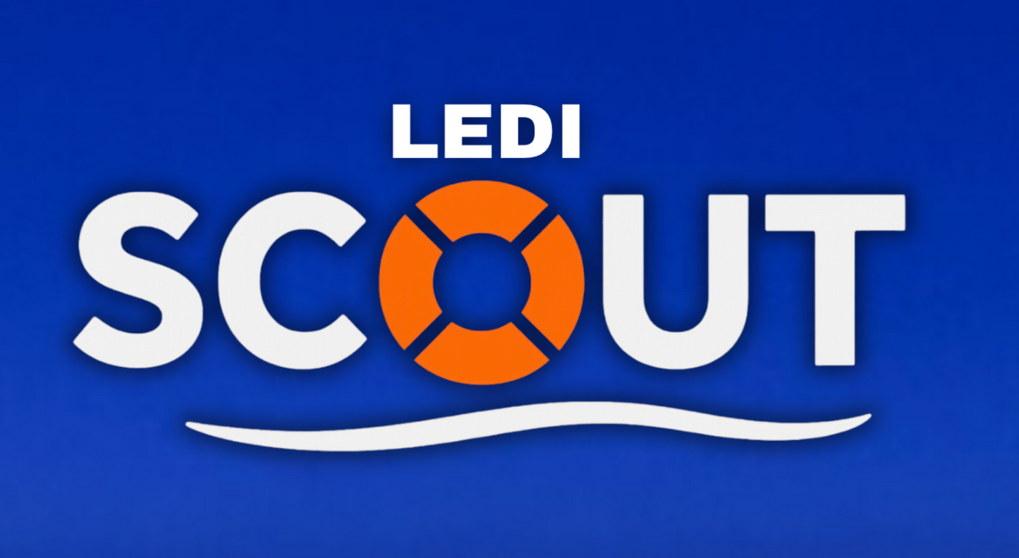 LEDI Scout logo on a blue background